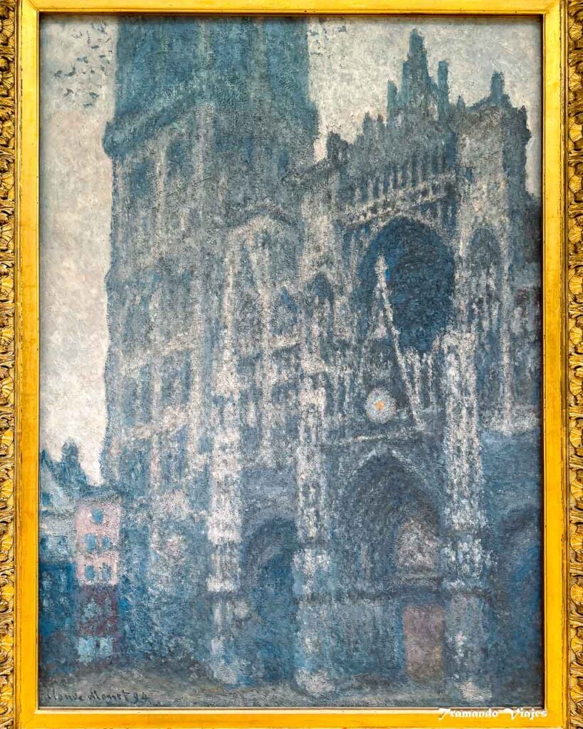 Catedral de Rouen representada por Claude Monet en una pintura impresionista